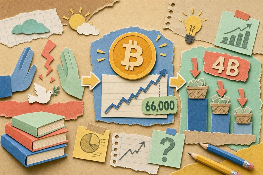 A ceasefire sent BTC above $66K. $4 billion left ETFs anyway.
