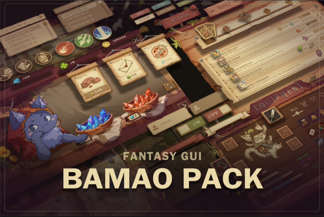 奇幻風格的遊戲介面- Bamao Fantansy UI