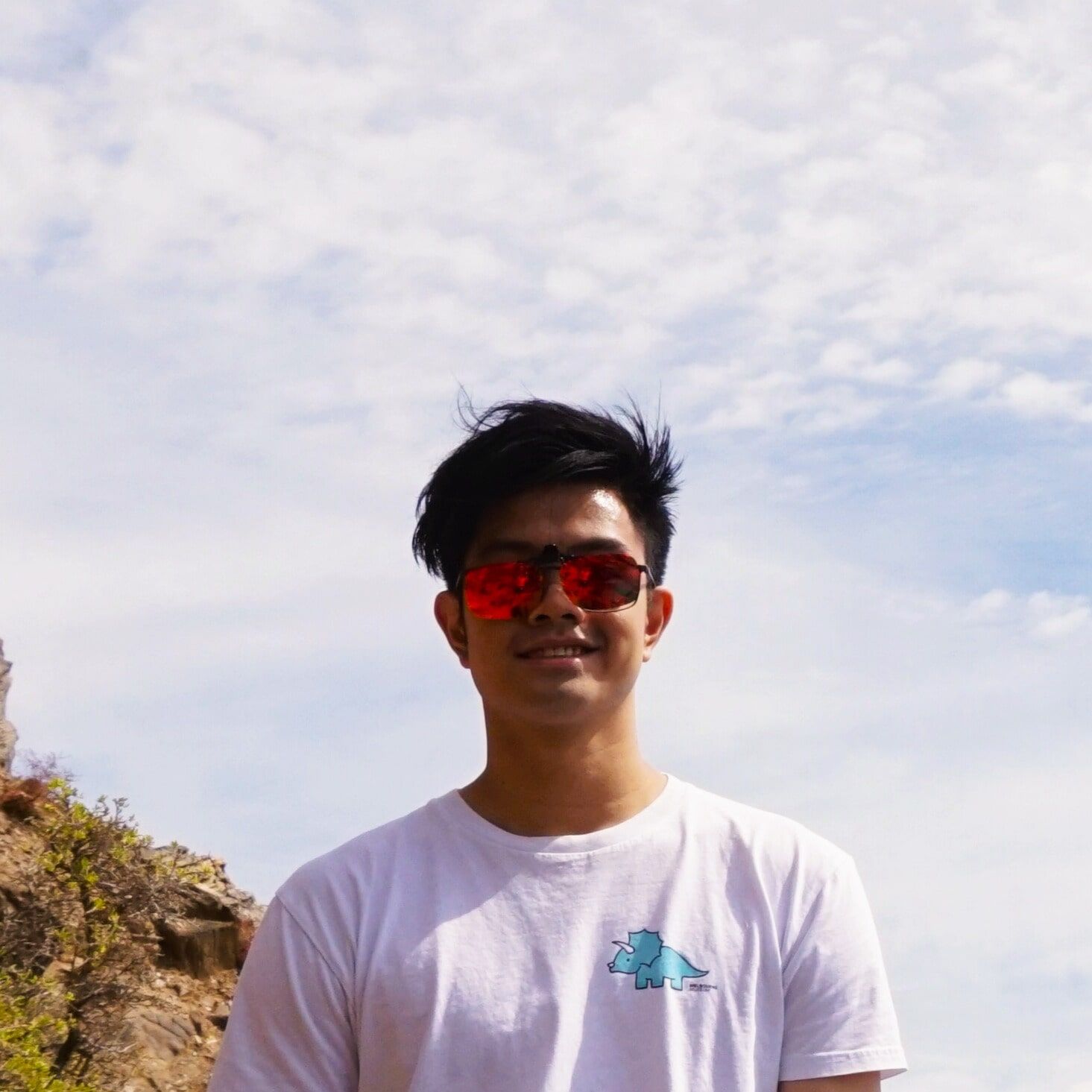 Picture of Dominic taken by the beach.