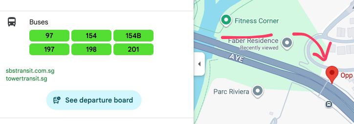 Public Buses Outside Faber Residence