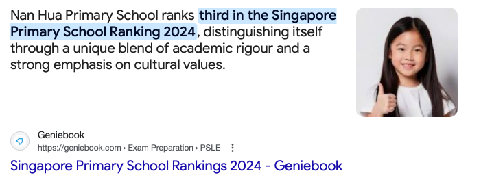 Nan Hua is 3rd in Singapore