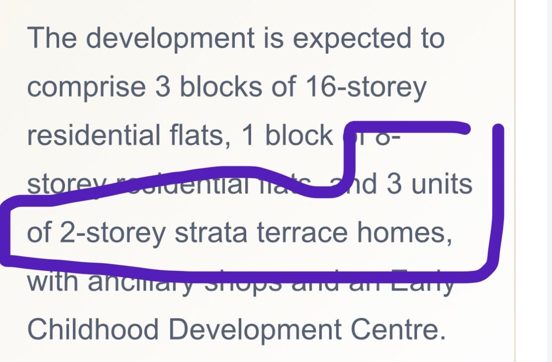 The 3 strata terrace homes at Lentor Gardens Residences