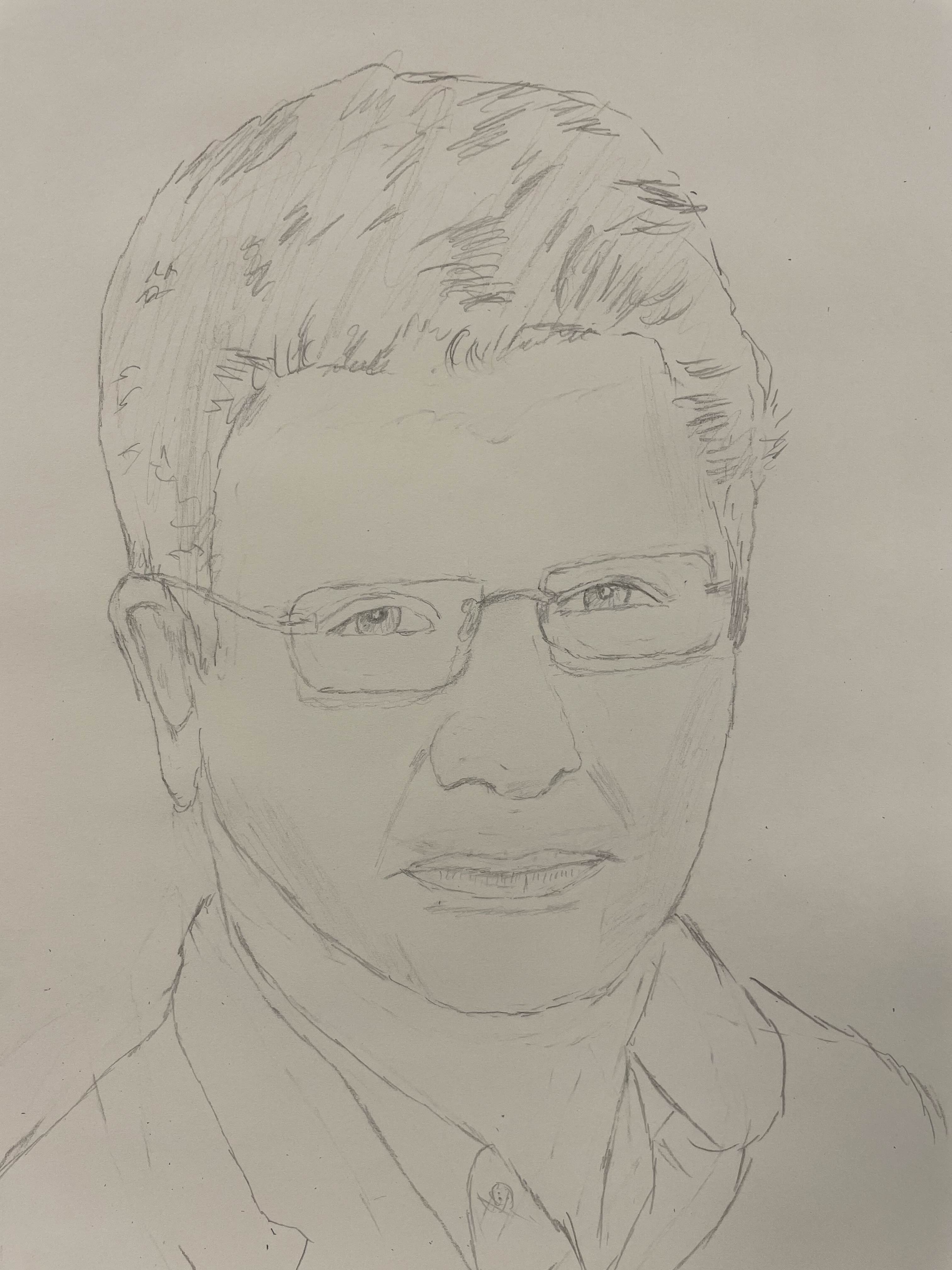 A pencil sketch of mathbrush's mental image of me.