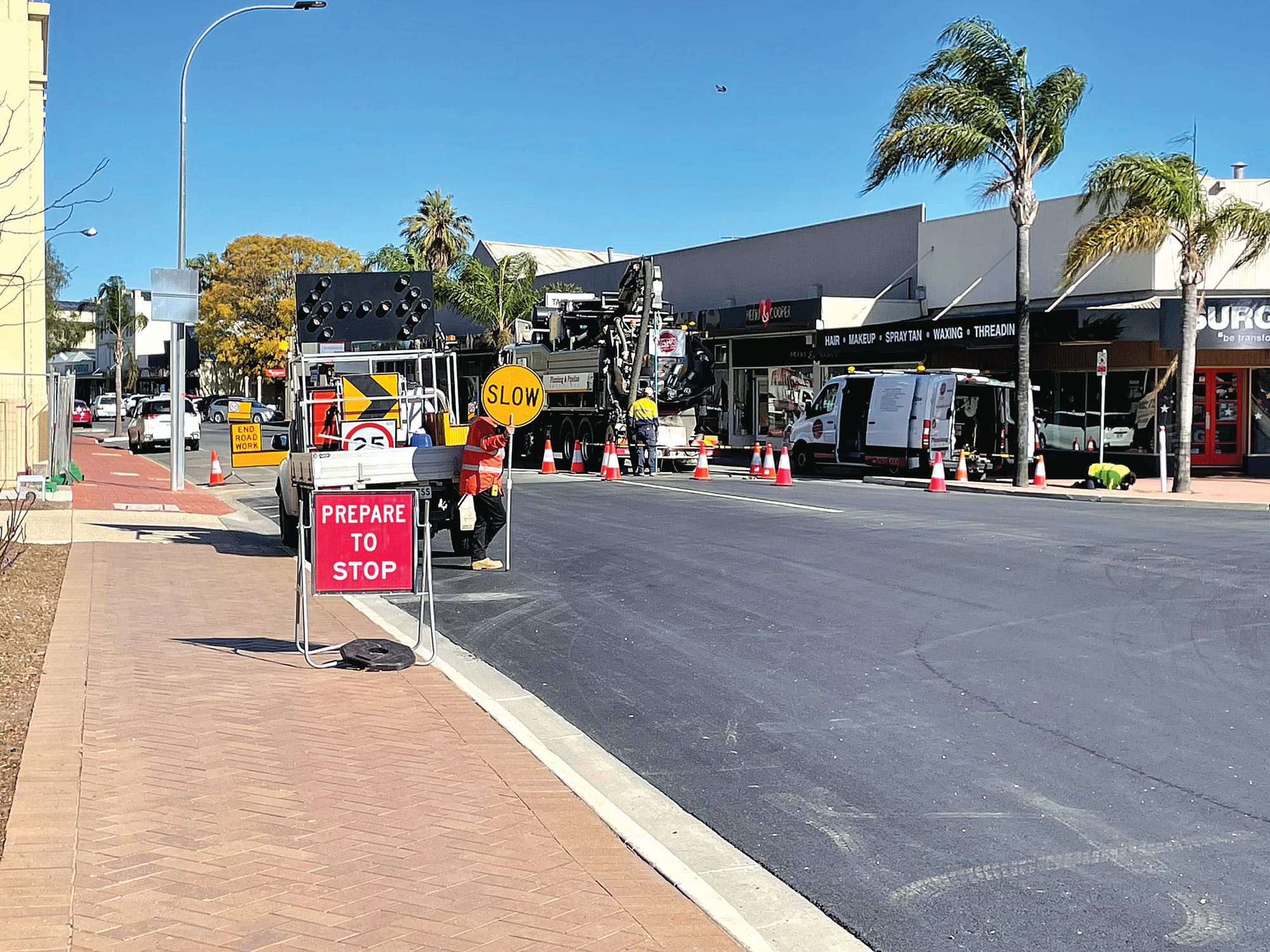 Works put road to one lane