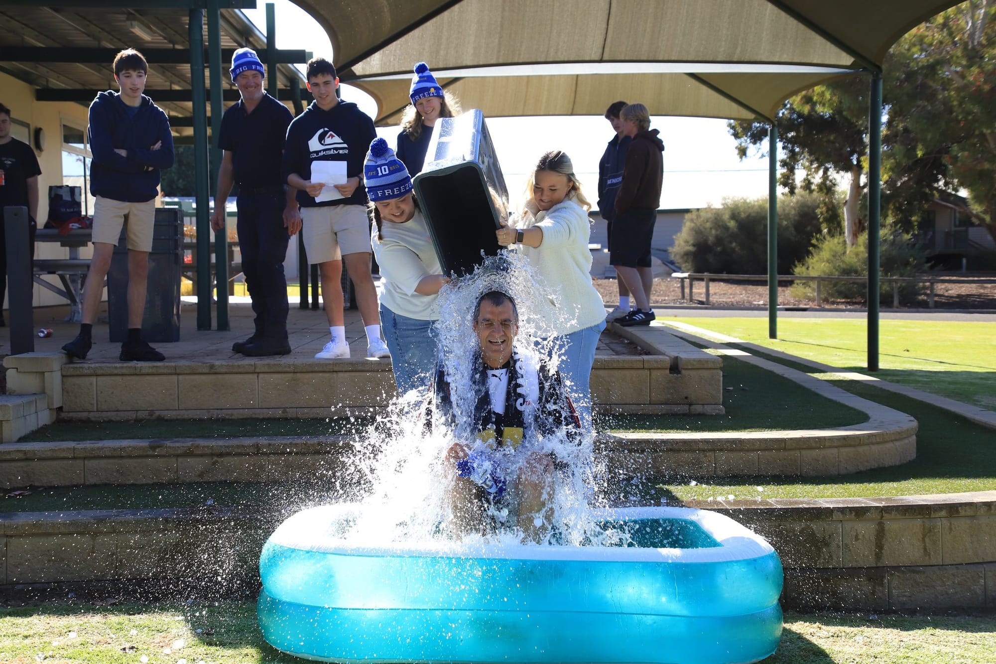 Teachers ‘ice bucketed’ for a cause at Waikerie