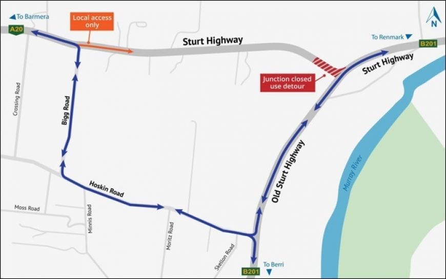 Temporary detour ahead, as roundabout closes highway