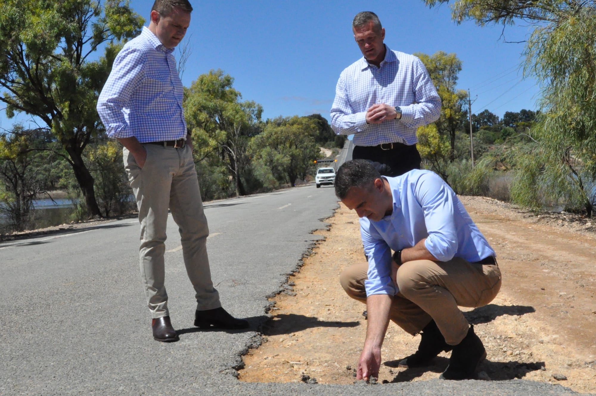 Premier on the road again