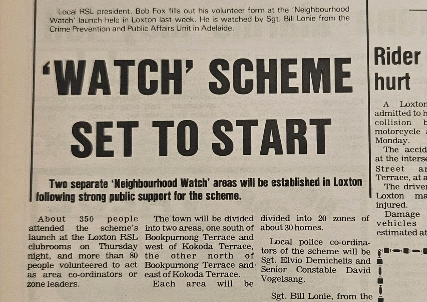 35 years of keeping Loxton locals safe