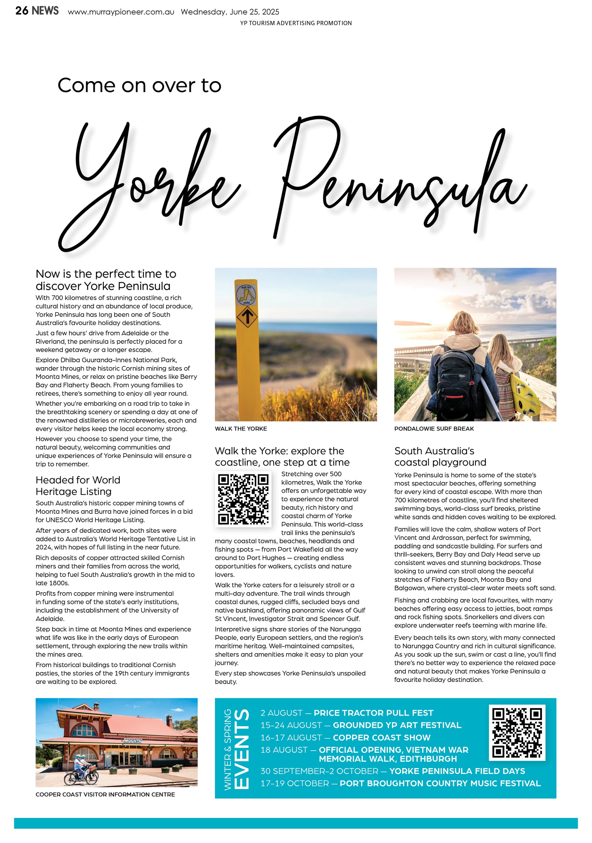Yorke Peninsula getaways feature 25/625