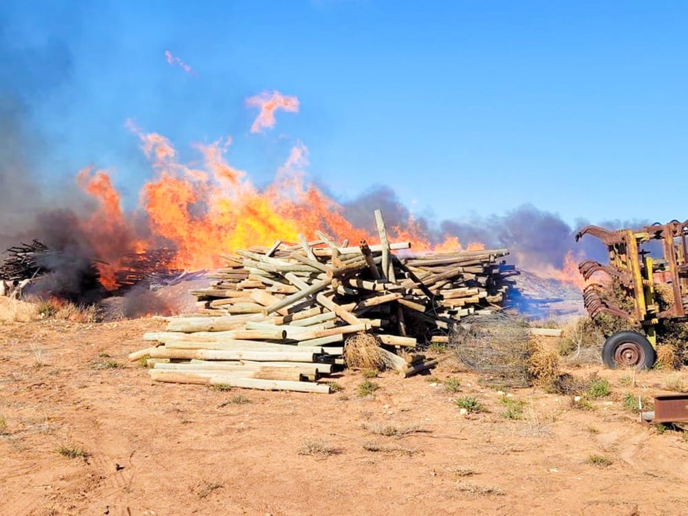 Permapine posts instensify grass fire