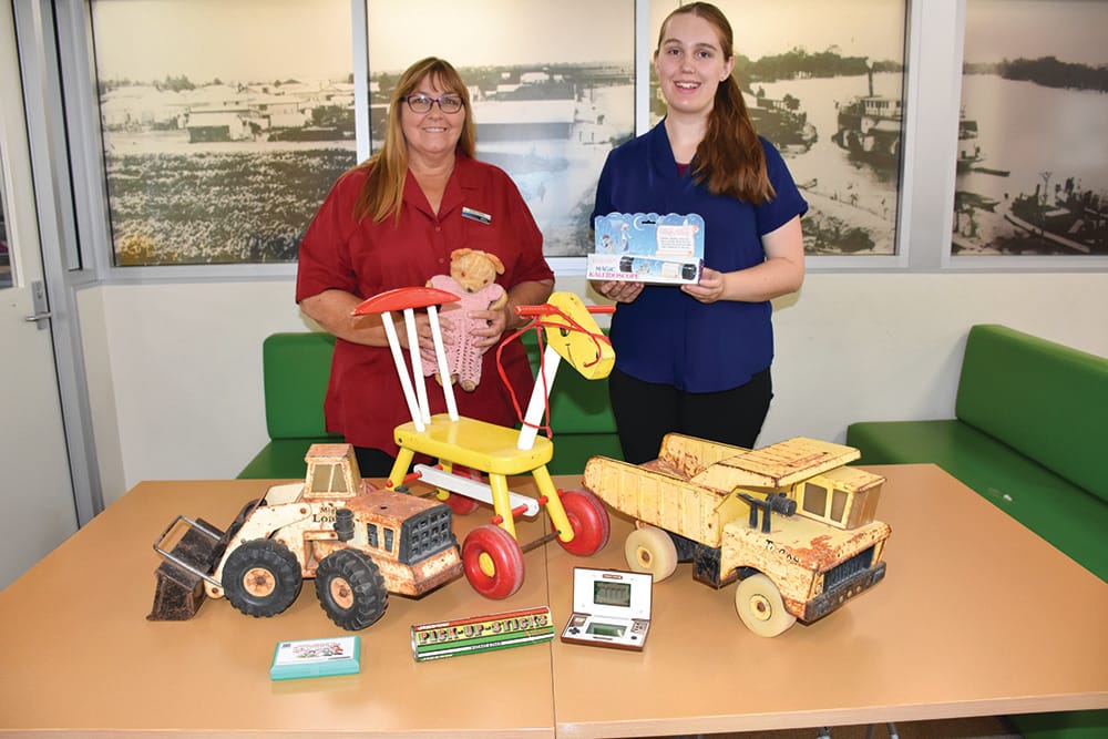 Library’s toy display winds back clock