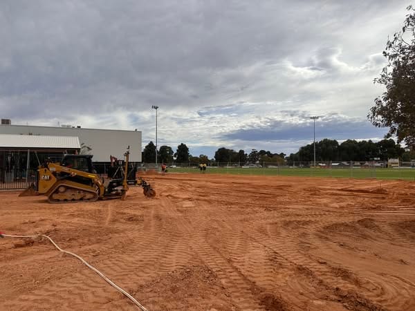 Works have started on the Loxton Oval pavilion
