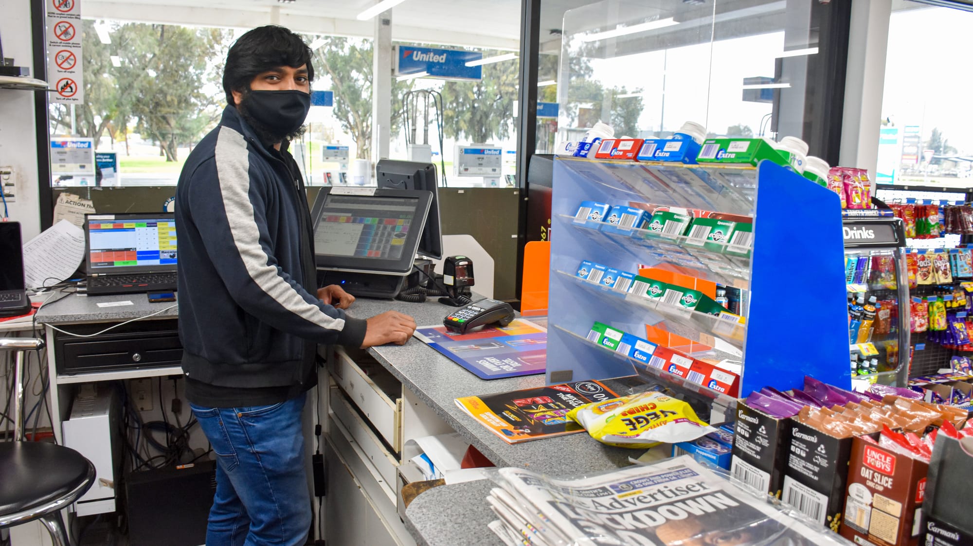Local servo operator stops robbery and proves the chair is…MIGHTIER THAN THE SWORD