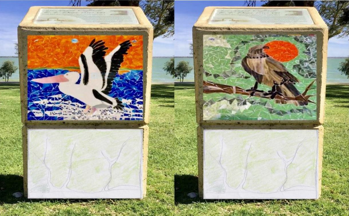 Lake Bonney plinths for indigenous pair