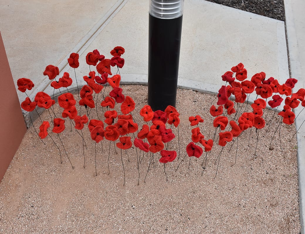 A hand-knitted Anzac Day tribute