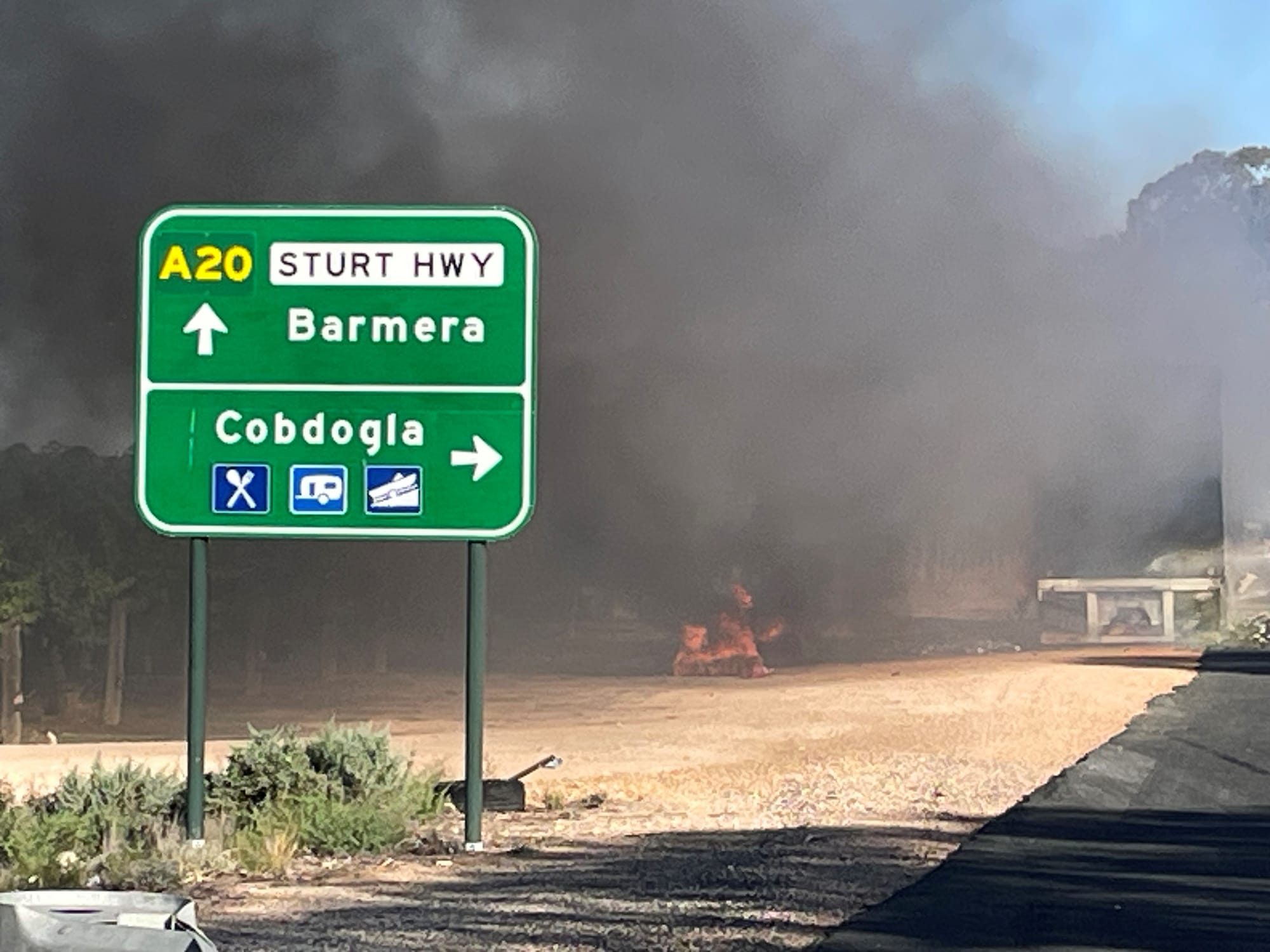 Corker of a fire at Cobdogla