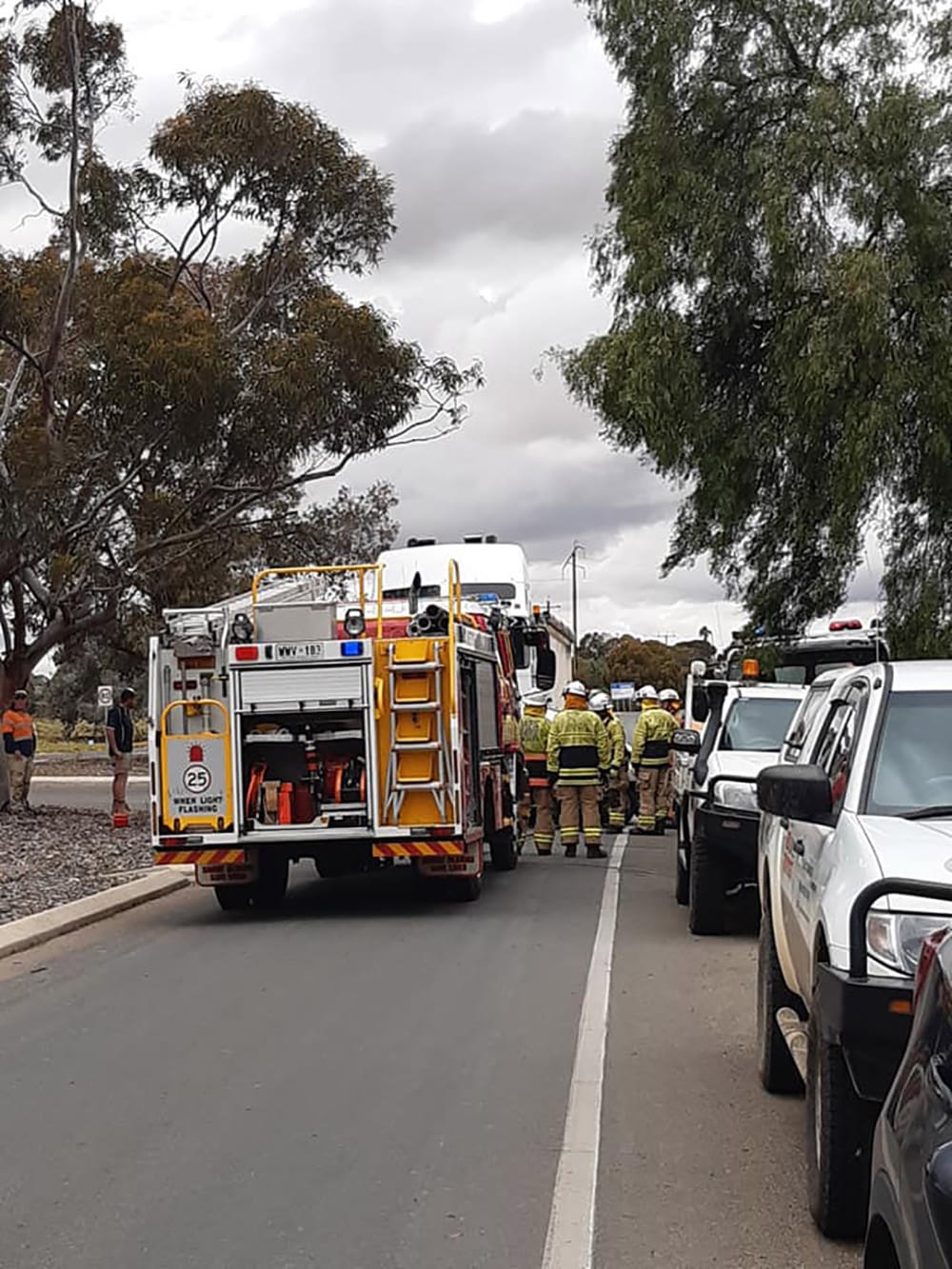 Emergency services team up to release driver