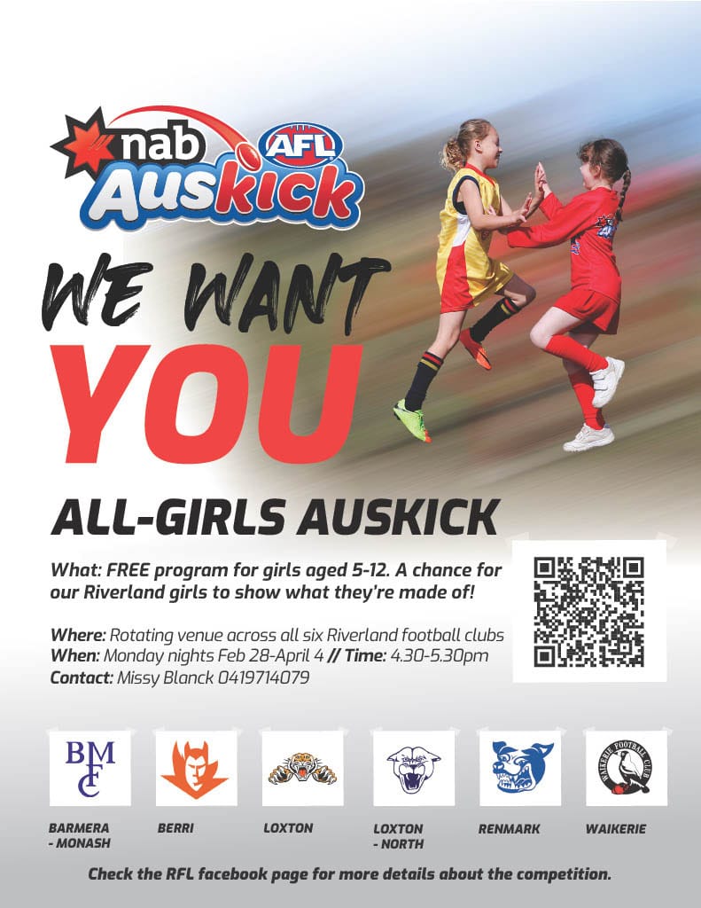 All-girls Auskick arrives in the Riverland