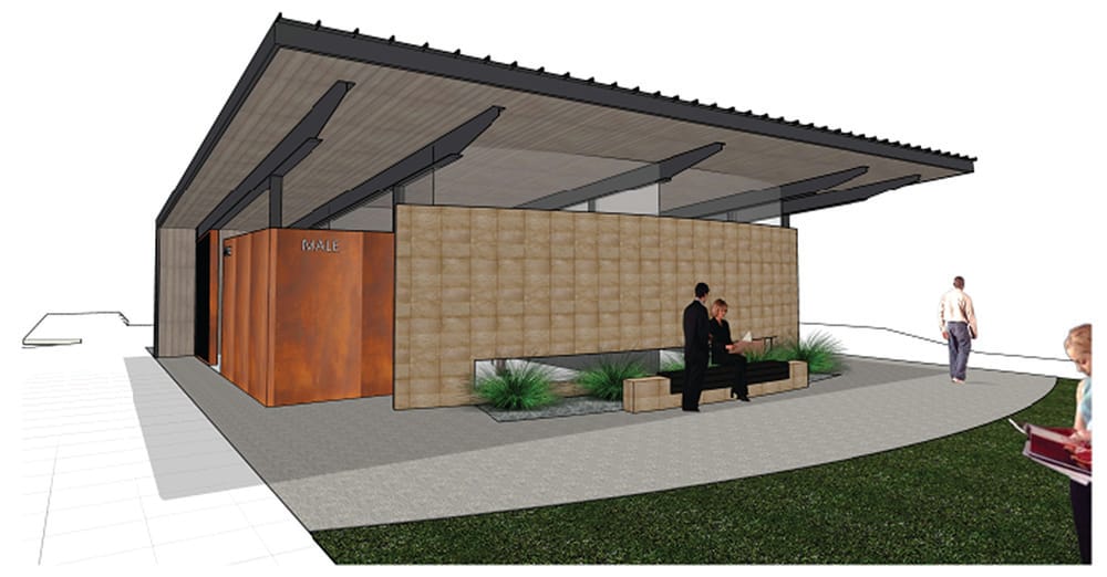 Which way will the new toilets face?