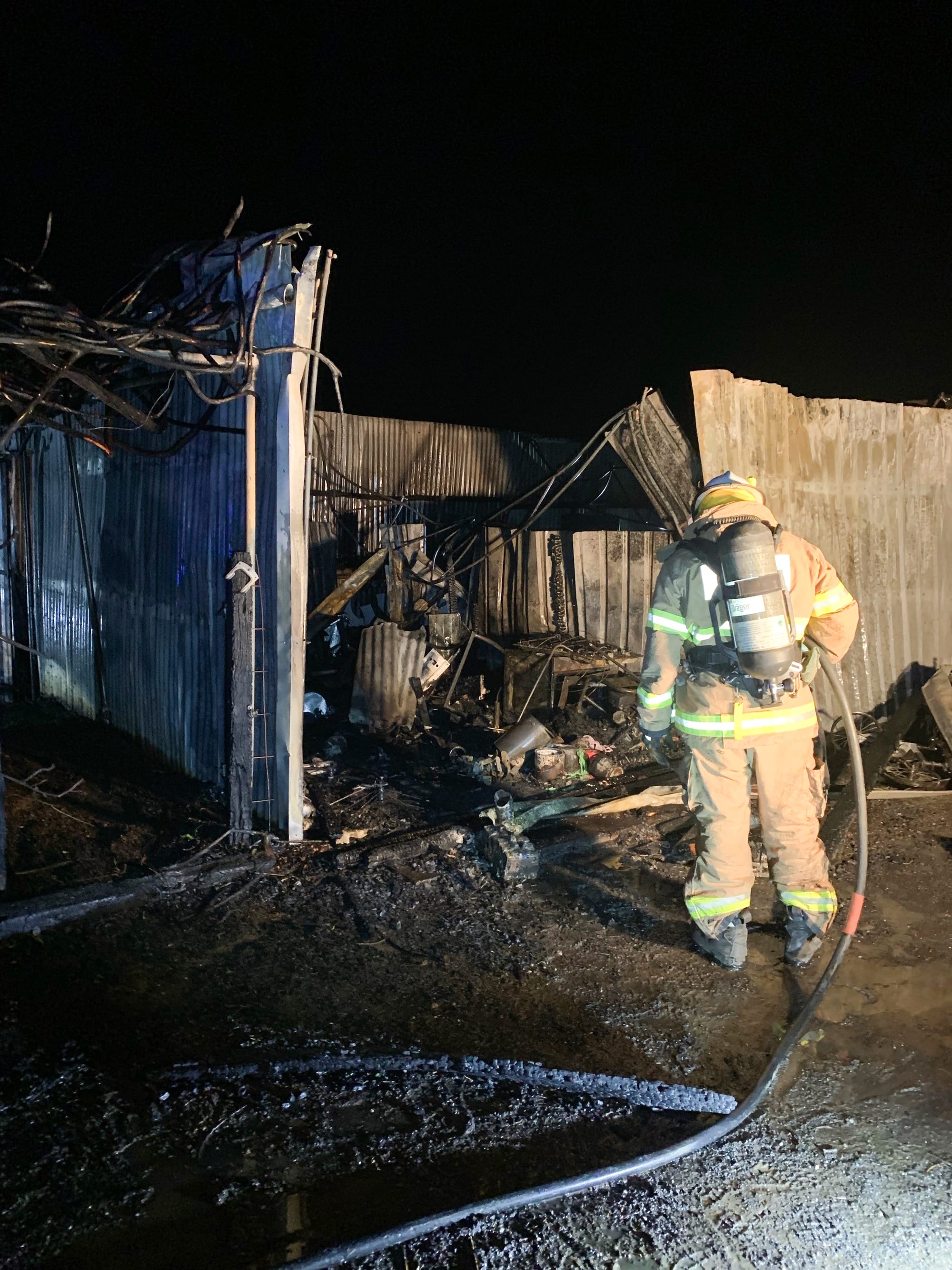 Fire causes shed collapse at Cadell