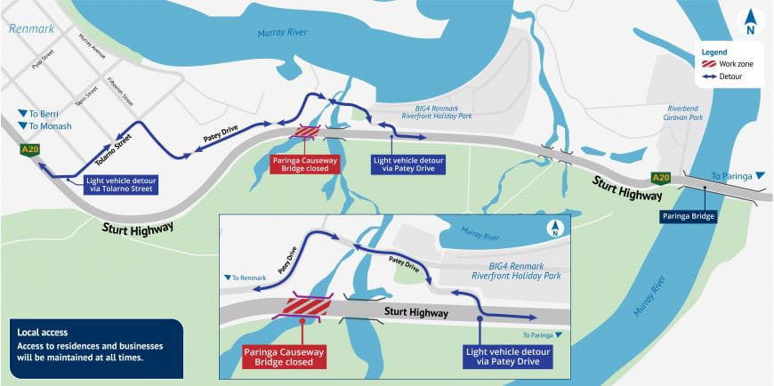 Two-week Paringa Bridge detour flagged