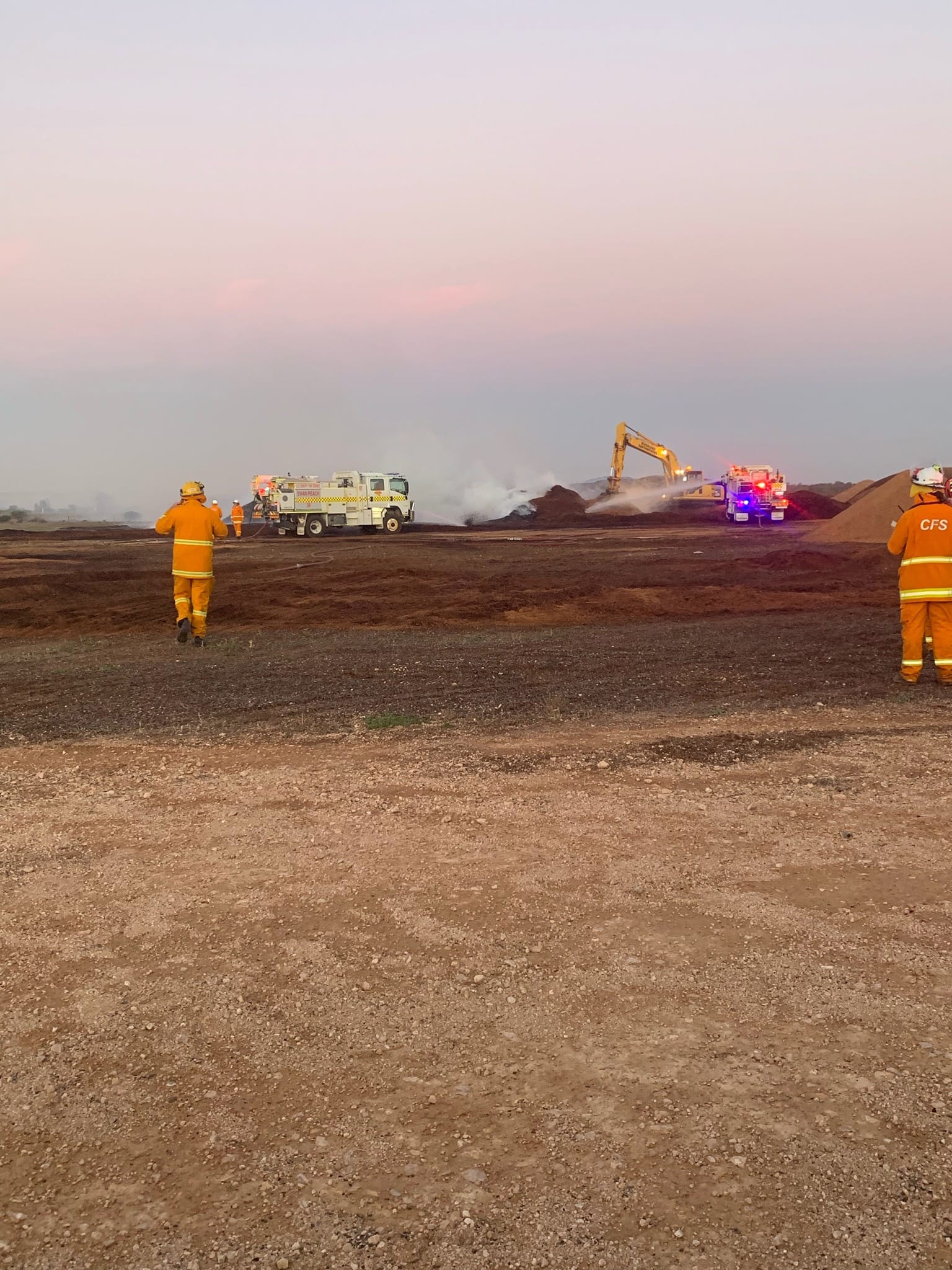 Internal combustion behind almond husk fire