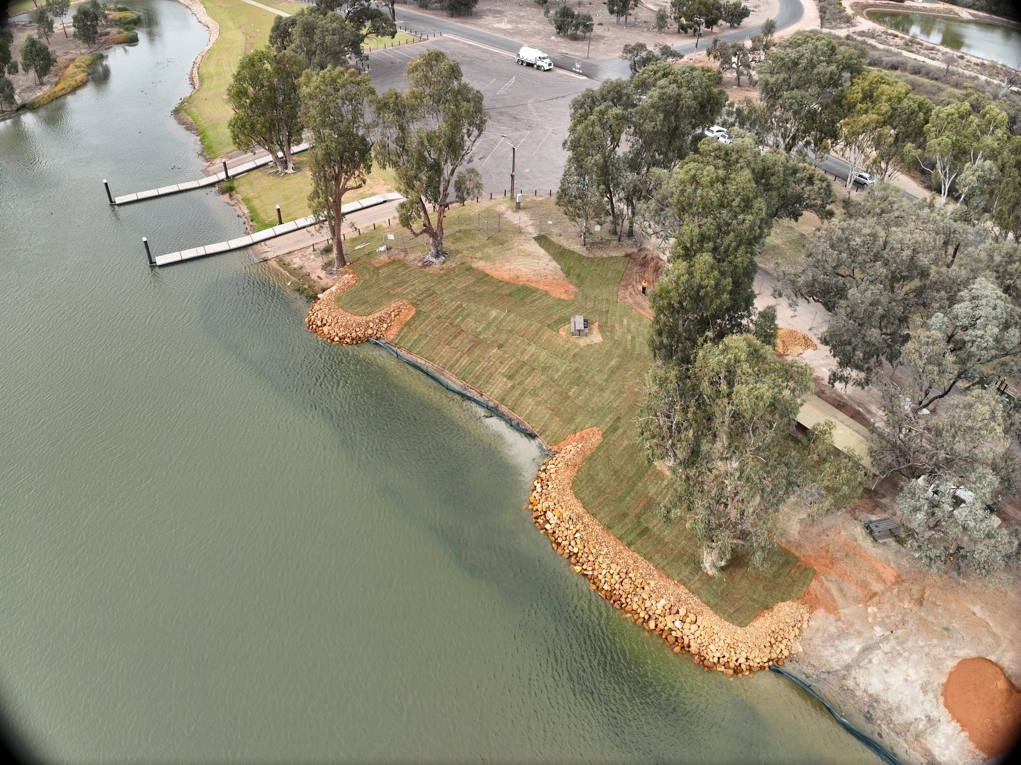 First stage of riverbank stabilisation works complete
