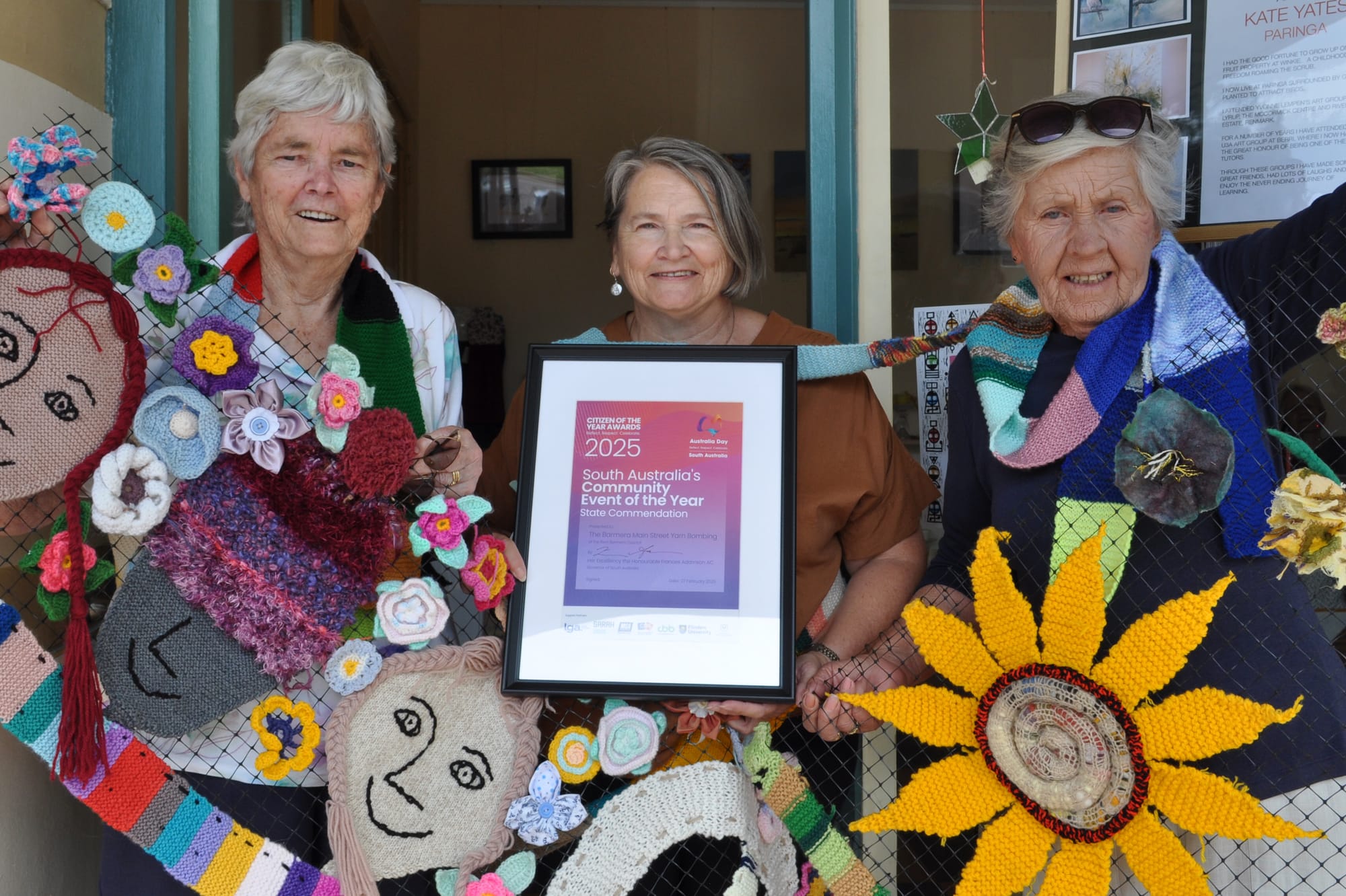 Barmera yarn bombers receive state honours