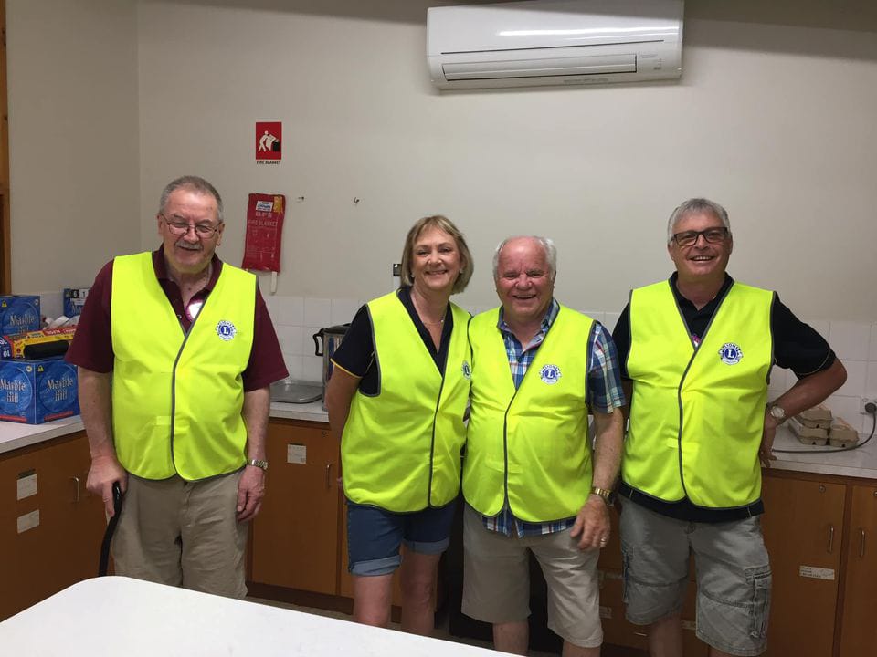 Lions lend a hand at flood centre