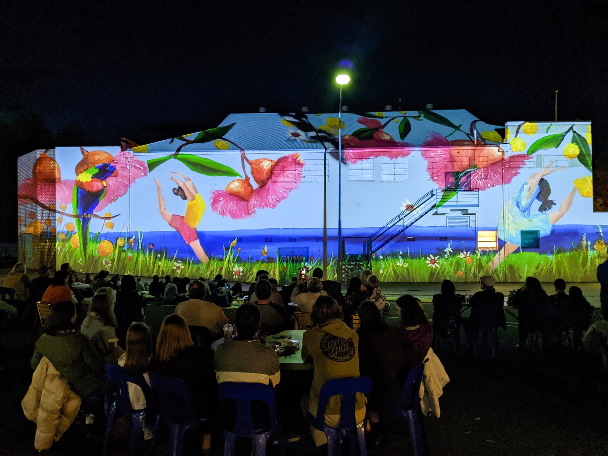 Hundreds dazzled by night mural