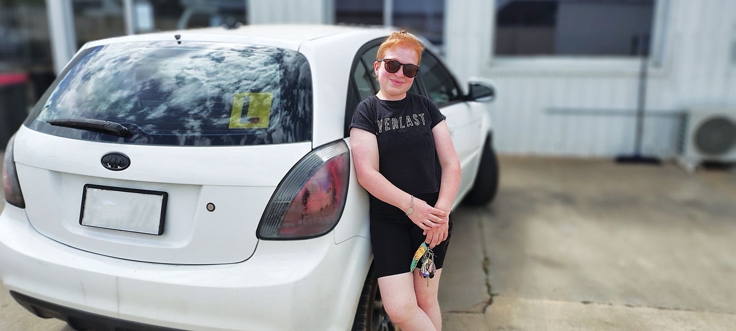 Kaitie’s getting behind the wheel