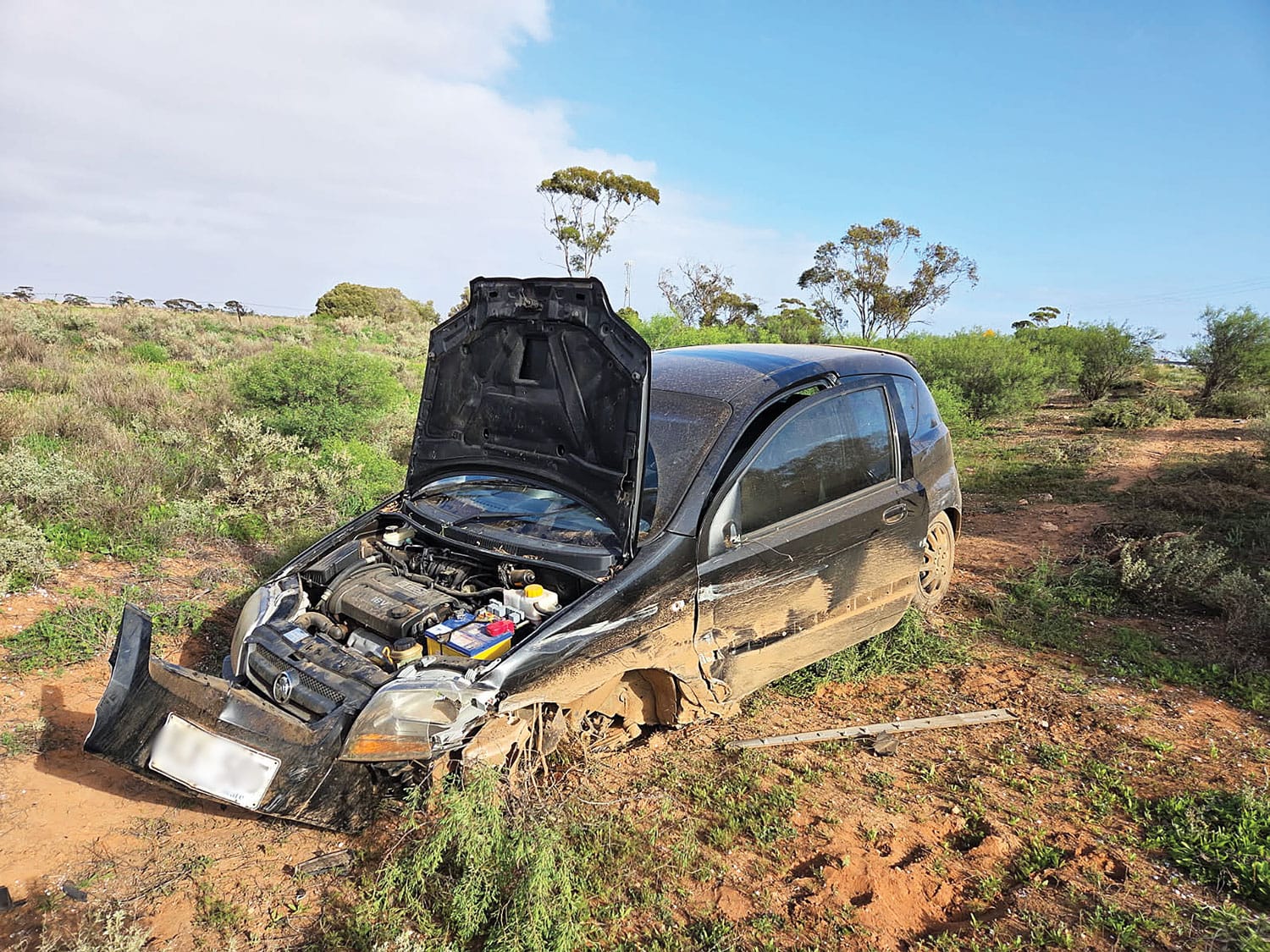 Duo arrested after stolen vehicle crashed