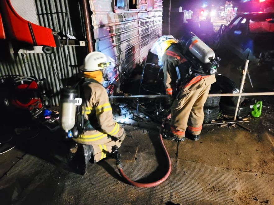 Burn-off sparks shed fire post image