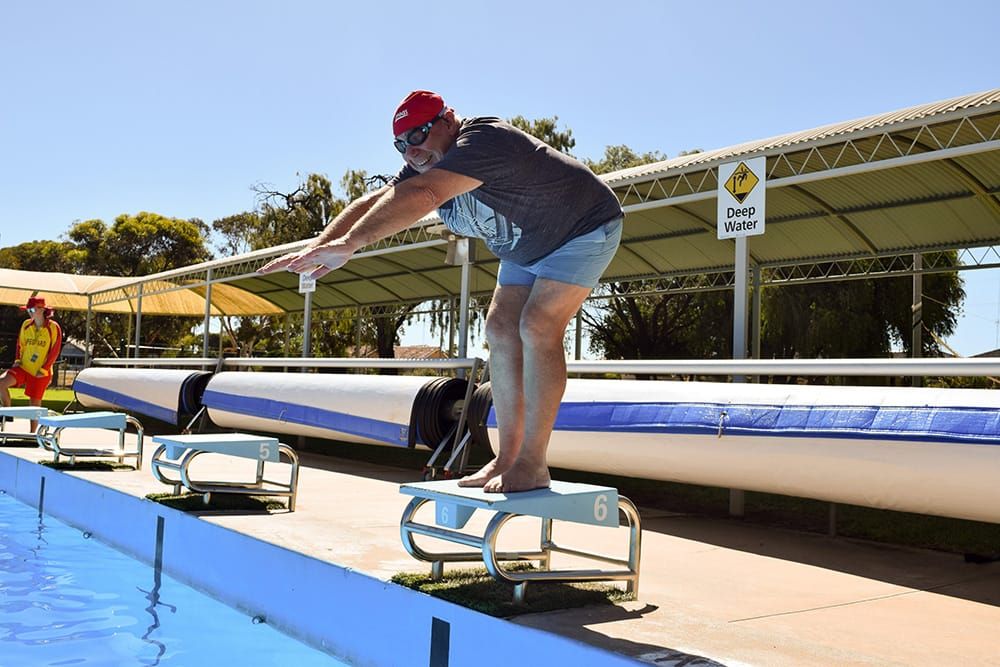 Michael diving in for Super Swim Challenge post image
