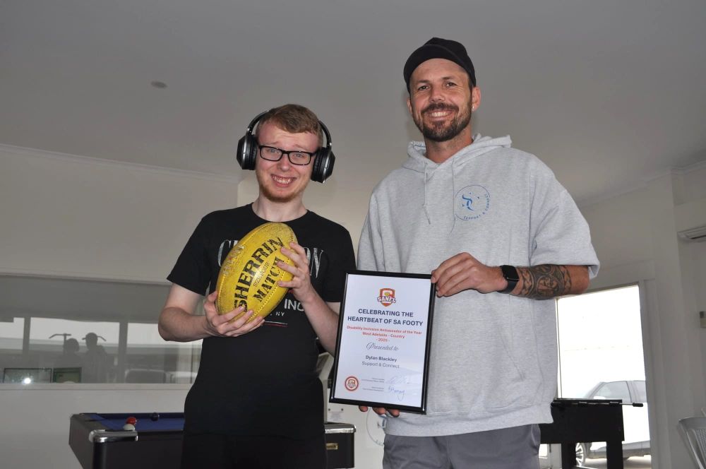 Dylan is kicking goals post image