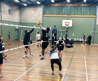 Competition heating up in social volleyball tournament post image