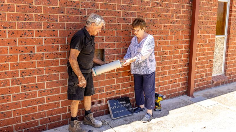 Time capsule retrieved ahead of Ramco Lutheran Church centenary celebrations post image