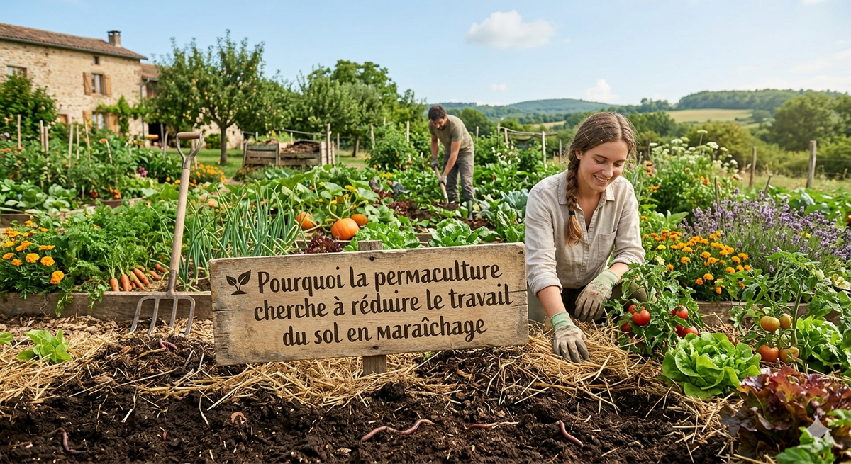 🌿 Pourquoi la permaculture cherche à réduire le travail du sol en maraîchage