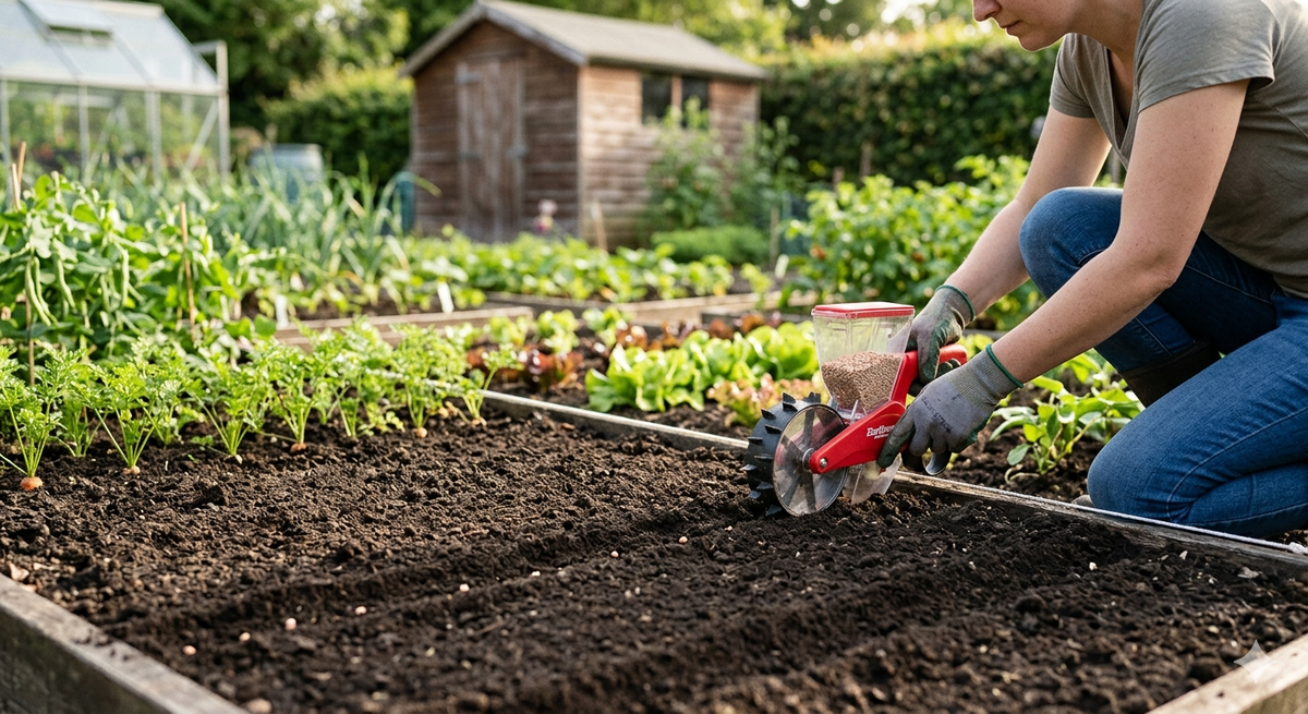 Le semoir de précision : semez 10 mètres de carottes en 30 secondes (et gagnez des heures au potager)