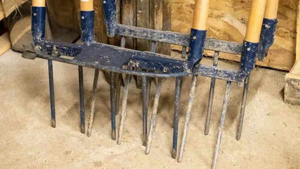 Jardiner en utilisant une grelinette 5 dents en permaculture.