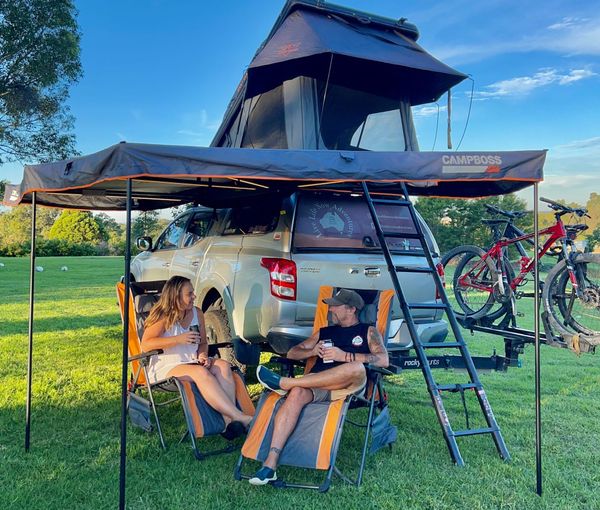 CampBoss Boss Shadow 270XL Awning with Zip Roof Top Tent entry