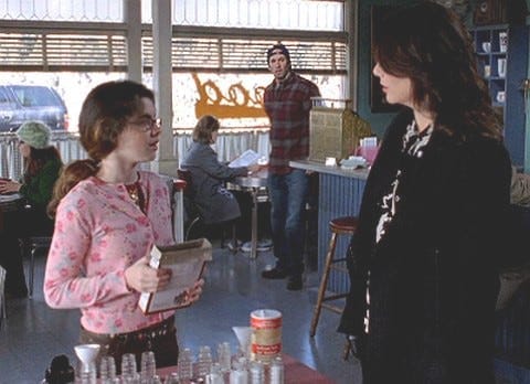 April and Lorelai in Gilmore girls