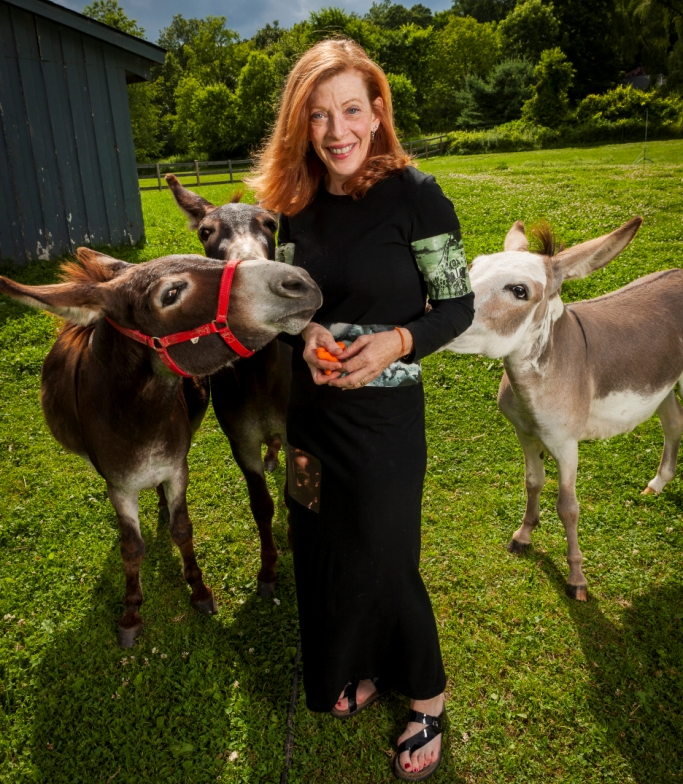 Writer Susan Orlean and some goats