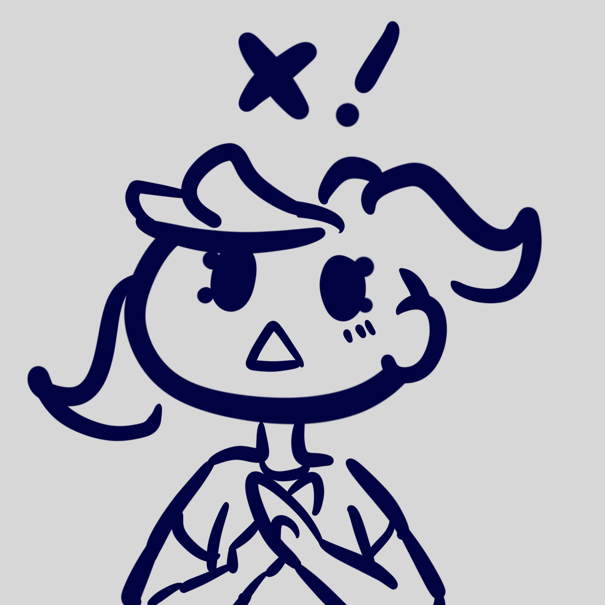 Solar makes an X with her hands.