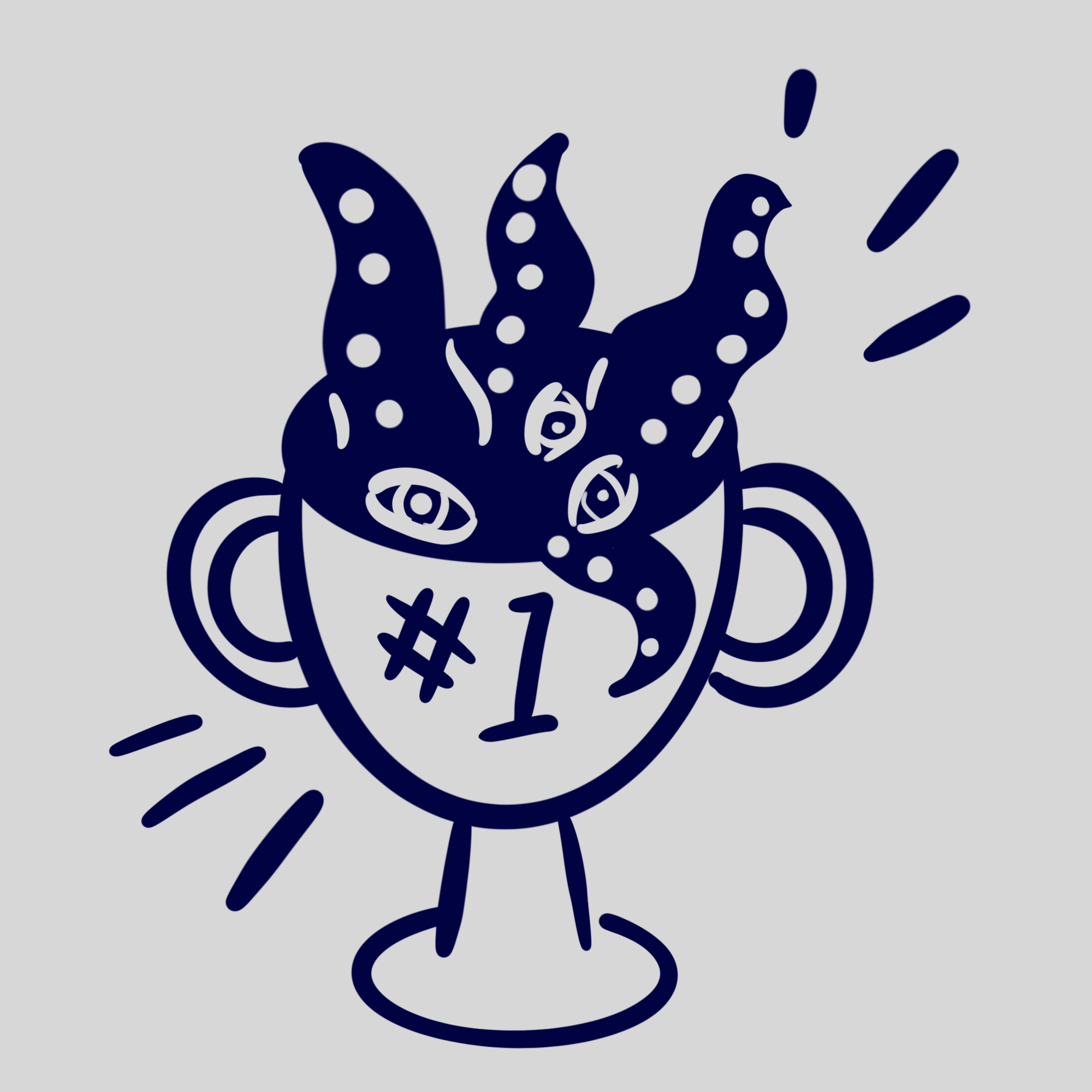 A trophy cup filled with tentacles and eyes