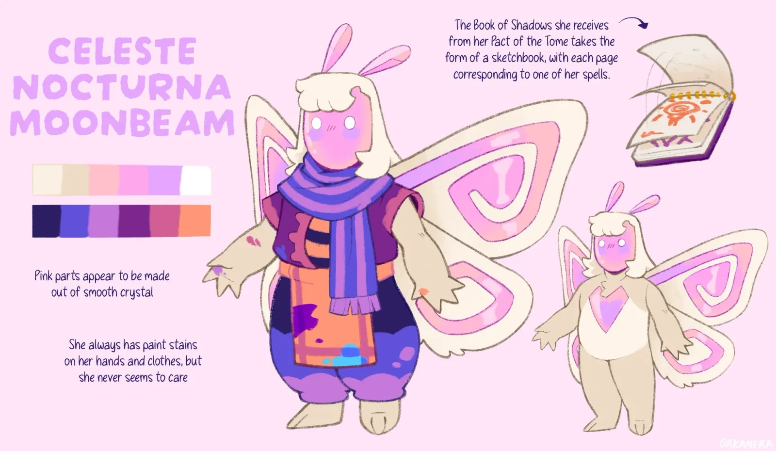 Design for OC with color palette and character notes