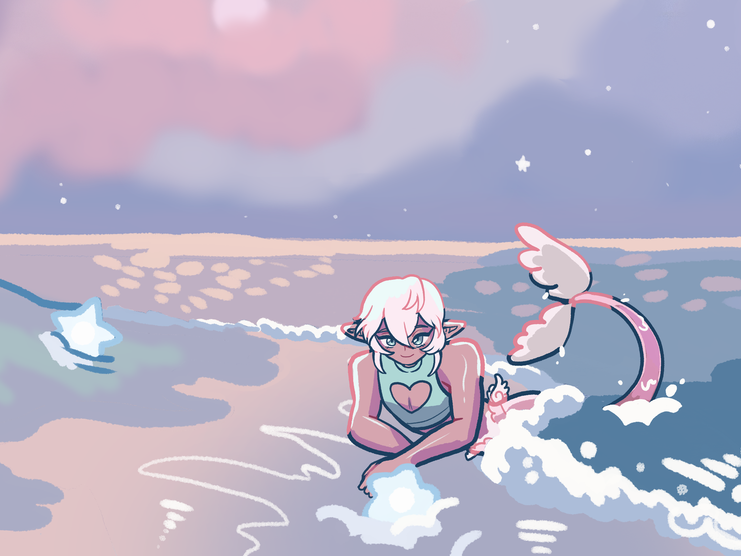 Merfolk OC on the beach
