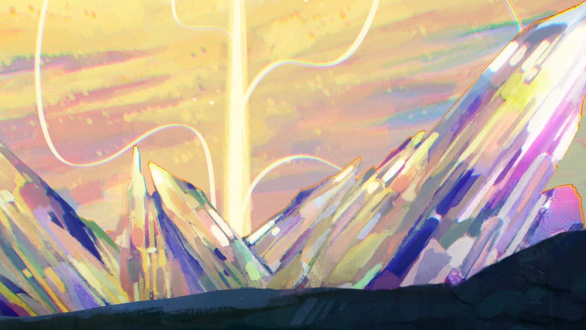Crystal world concept art for worldbuilding