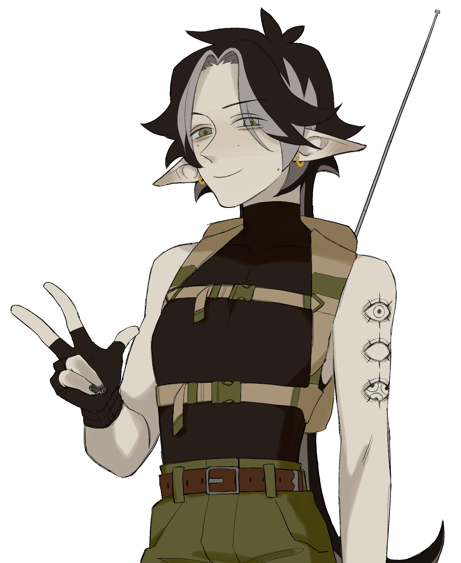 Morgan, an elf-like sona with pale skin and dark hair