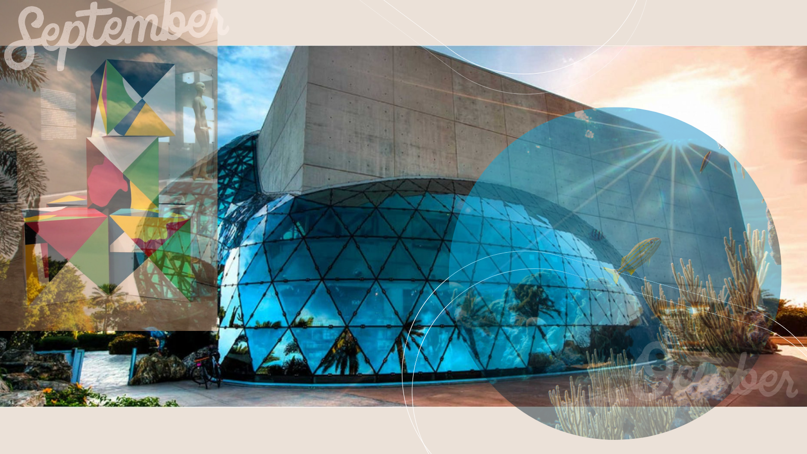 Hispanic Heritage month collage featuring the Salvador Dali Museum